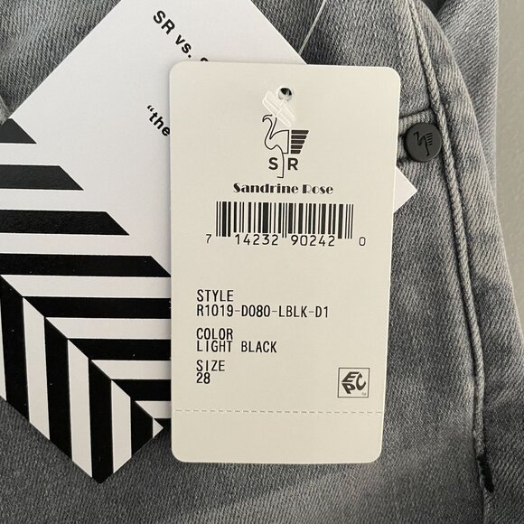 Sandrine Rose Womens 28 Jeans Gray Distressed High Rise Skinny Denim Grunge - Picture 8 of 11